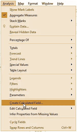 create calculated field