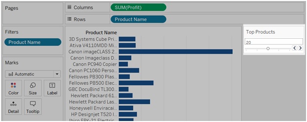 Parameters in Tableau data pane