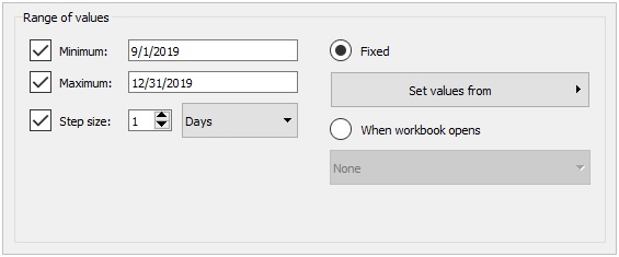 Parameters in Tableau range of values
