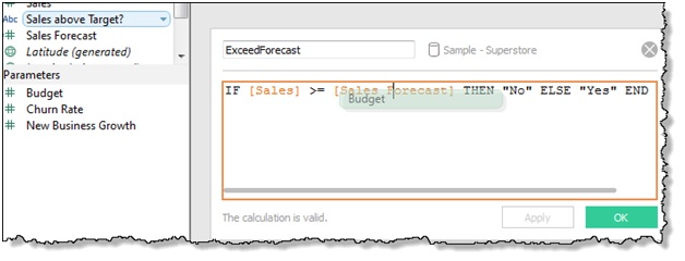 Parameters in Tableau use a parameter in a calculation