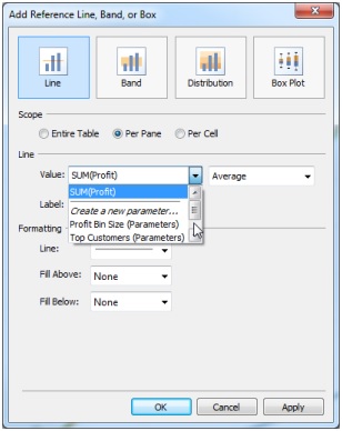 Parameters in Tableau use a parameter in a reference line